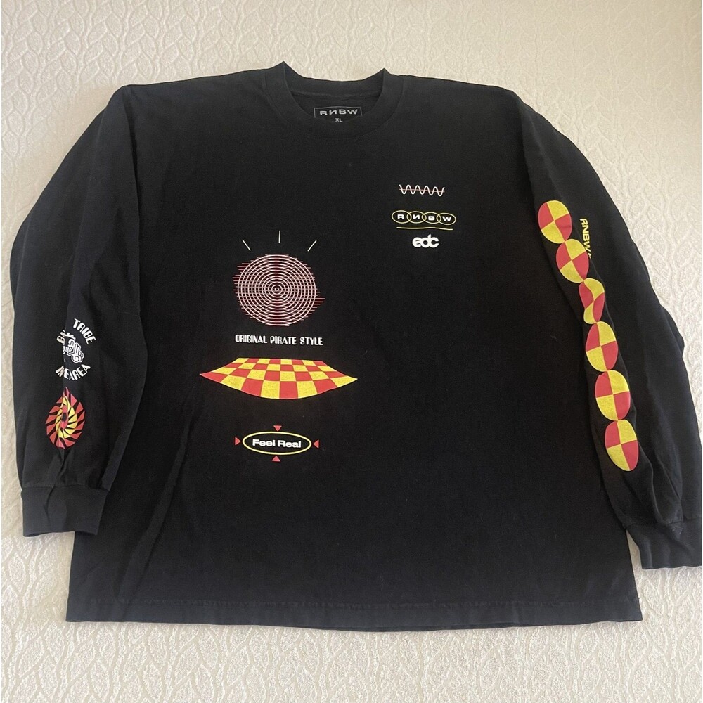 RNBW Men's Long Sleeve Graphic T-Shirt Sz XL